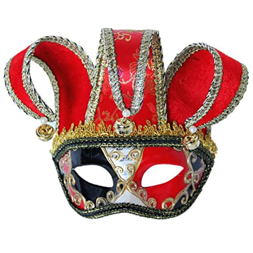 MOHDHAF- Halloween-Maske, Ballmaske, 3 Hörner, lange Hörner, Phantomoper mit Glocke, Vollgesicht, Halloween-Maske, Party-Requisiten, Anime von MOHDHAF