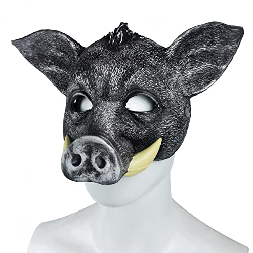 MOHDHAF- Halloween-Maske, Halloween-Party-Maske, Katzen-Clown, Halloween, Erwachsene, Cosplay-Kostüm, weicher PU-Schaum, Tierschwein-Maske von MOHDHAF