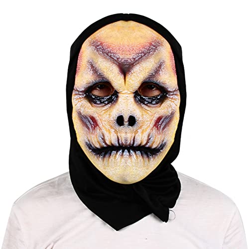 MOHDHAF- Halloween Maske Zombie Maske Horror Schädel Kopfbedeckung Halloween Terror Party Kostüm Requisiten Cosplay Gruselige Hexe verkleiden sich mit Kapuze von MOHDHAF