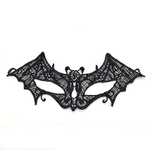 MOHDHAF-Hworks Black Lace Bat Cosplay Mask Halloween Costume Props Party Half Face Cover von MOHDHAF