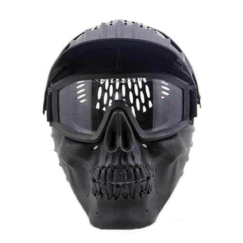 MOHDHAF-Hworks Skeleton Cosplay Mask Halloween Cosplay Props Plastic Black Overhead Cosplay Mask von MOHDHAF