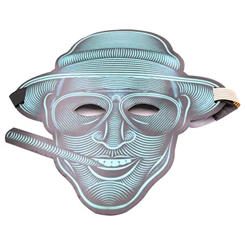 MOHDHAF-Hworks Sound Control Mask Luminous Smoking Man Mask Cosplay Costume Props for Halloween Party von MOHDHAF