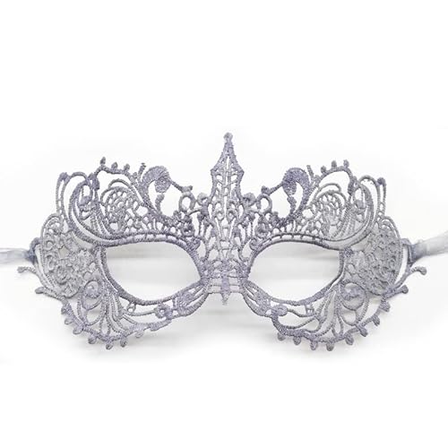 MOHDHAF-Hworks Spitze Cosplay Maske Party Silber Halbe Gesicht Abdeckung Halloween Kostüm Requisiten für Dame von MOHDHAF