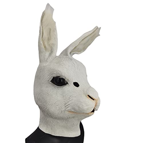 MOHDHAF-Hworks White Rabbit Mask Halloween Cosplay Prop Party Full Face Cover von MOHDHAF