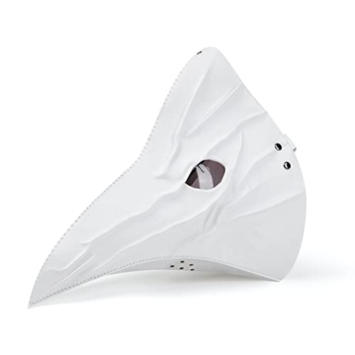 MOHDHAF-Hworks White Steampunk Plague Doctor Mask for Halloween Cosplay PU Half Face Mask Show Prop von MOHDHAF