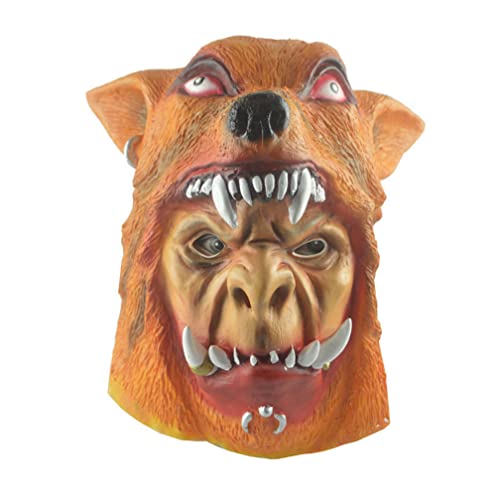 MOHDHAF-Hworks Wolf Maske Gruselige Vollgesichtsabdeckung Halloween Cosplay Prop für Erwachsene von MOHDHAF