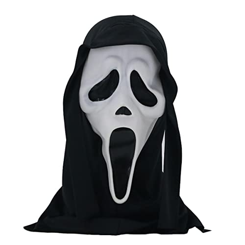 MOHDHAF-Scream Full Face Cosplay Mask Headgear Adult Masquerade Spoof Headgear Halloween Party Horror Props Mask Horror Headwear for Halloween Carnival Costume Party Props von MOHDHAF