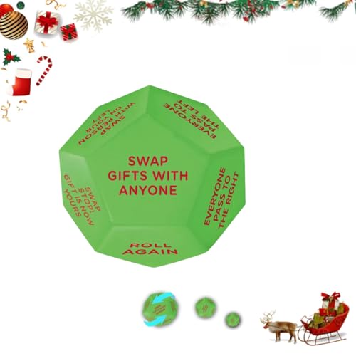 Santa Swap Gift Exchange Dice,Christmas Party Gift Exchange Dice Game,2025 New - Santa Swap Gift Exchange Oversized Die,Christmas Group Party Game,12 Different Sides - 3 X 3 X 3 in (1PC) von MOHXFE