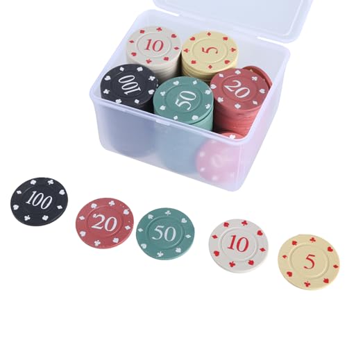 MOIDHSAG 100Pcs Professionelle Kunststoff Chip Lehre Münze Karte Spiel Chip Mit Box Für Mathematik Zählen Kinder Lehre Belohnung von MOIDHSAG