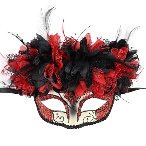 MOIDHSAG Augenmaske, Federblumen-Dekorationen für Halloween-Partys, Karneval von MOIDHSAG
