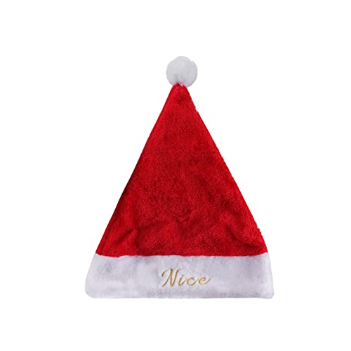 MOIDHSAG Exquisite Weihnachtsmütze, Weihnachtsmannmütze, Urlaubsmütze, Unisex, Erwachsene, Festival, Party, Plüsch, Weihnachtsmannmütze, rote Mütze von MOIDHSAG