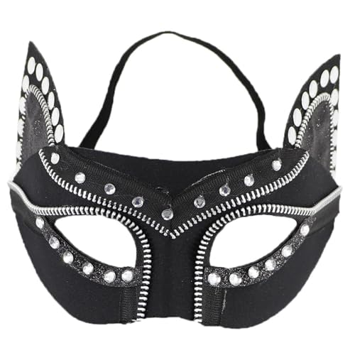 MOIDHSAG Maskerade für Frauen, Katzen, Augenmaske, Halloween, Cosplay, Maskerade, halbes Maskerade-Kostüm, Zubehör von MOIDHSAG