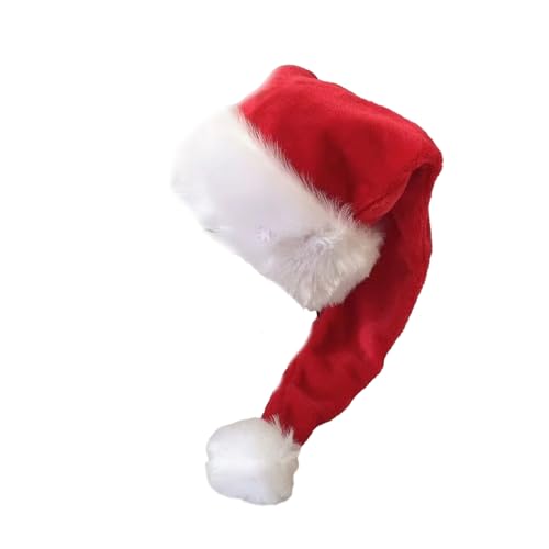 MOIDHSAG Weihnachtsmütze Erwachsene Dicker Plüsch Urlaub Liner Weihnachten Neujahr Symbolkappe Weißer Krempe von MOIDHSAG