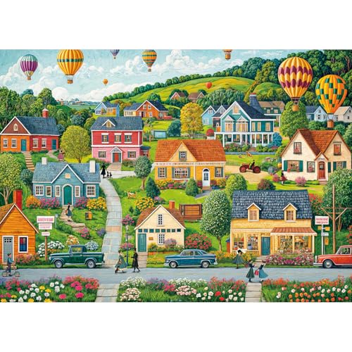 Puzzle 1000 Teile,Puzzle Erwachsene, EIN Herausforderndes Rätsel,Puzzlespiele für Die Ganze Familie,Geschenke für Frauen,Geschenke für Männer,Thema:Glückliche Stadt von MOJIGE