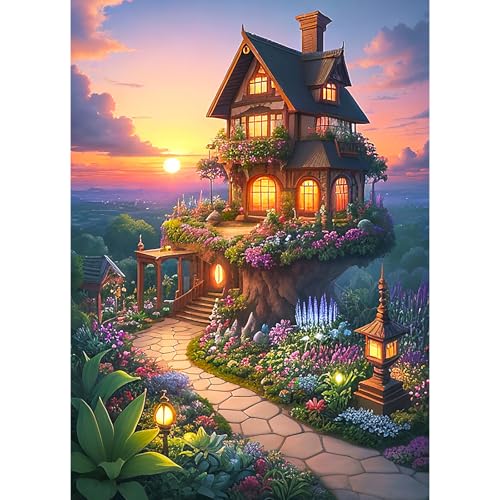 Puzzle 1000 Teile,Puzzle Erwachsene, EIN Herausforderndes Rätsel,Puzzlespiele für Die Ganze Familie,Geschenke für Frauen,Geschenke für Männer,Thema:Märchenhaus im Garten von MOJIGE