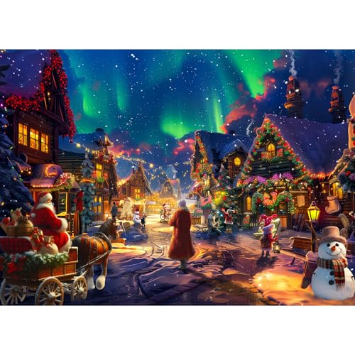 Puzzle 1000 Teile,Puzzle Erwachsene, EIN Herausforderndes Rätsel,Puzzlespiele für Die Ganze Familie,Geschenke für Frauen,Geschenke für Männer,Thema:Winter-Heiligabend von MOJIGE