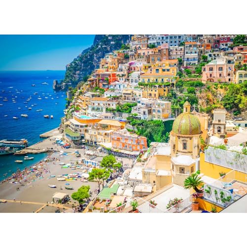 Puzzle 1000 Teile,Puzzle Erwachsene, EIN Herausforderndes Rätsel,Puzzlespiele für Die Ganze Familie,Geschenke für Frauen,Geschenke für Männer,Thema:Stadt Positano von MOJIGE