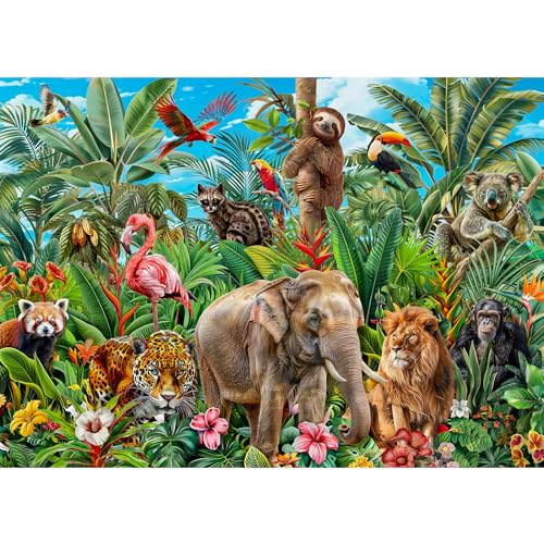 Puzzle 1000 Teile,Puzzle Erwachsene, EIN Herausforderndes Rätsel,Puzzlespiele für Die Ganze Familie,Geschenke für Frauen,Geschenke für Männer,Thema:Tierfamilie von MOJIGE