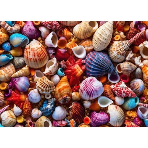 Puzzle für Erwachsene, 1000, Puzzles für Erwachsene, herausfordernde Puzzle, Puzzle-Spiel für das Ganze für Frauen, Geschenke für Männer, Thema: bunte Muschel von MOJIGE