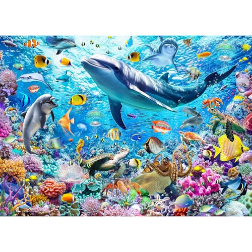 Puzzle für Erwachsene, 1000, Puzzles für Erwachsene, herausfordernde Puzzle, Puzzle-Spiel für das Ganze für Frauen, Geschenke für Männer, Thema: bunte Unterwasserwelt von MOJIGE