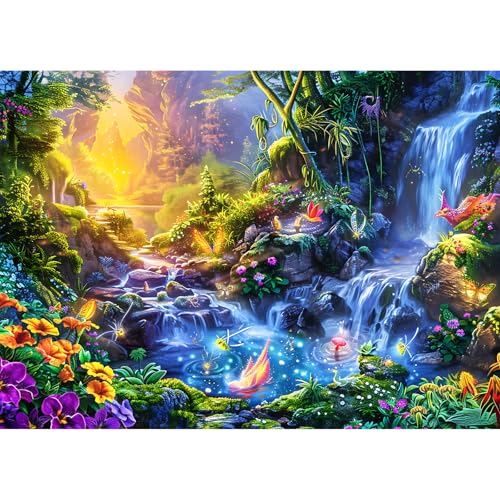 Puzzle für Erwachsene, 1000, Puzzles für Erwachsene, herausfordernde Puzzles, Puzzle-Spiel für das Ganze für Frauen, Geschenke für Männer, Thema: Magischer Teich von MOJIGE