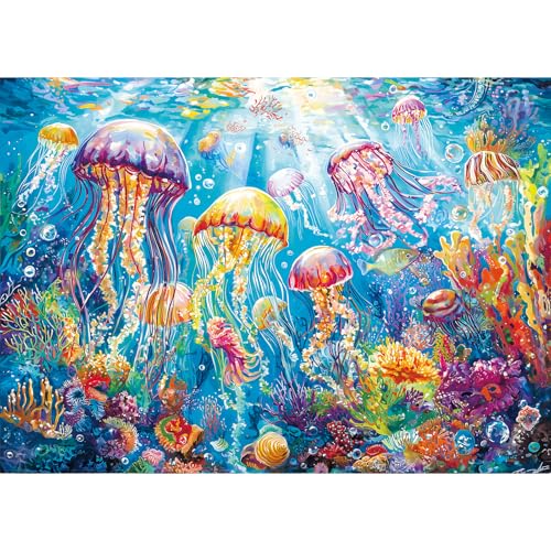 Puzzles 1000 Teile für Erwachsene, Puzzle für Erwachsene, 1000-teiliges Puzzle, herausforderndes Spiel für das Ganze für Frauen, Geschenke für Männer, Thema: Ozeanquallen Puzzles 1000 Teile für Erwachsene, Puzzle für Erwachsene, 1000-teiliges Puzzle, herausforderndes Spiel für das Ganze für Frauen, Geschenke für Männer, Thema: Ozeanquallen von MOJIGE