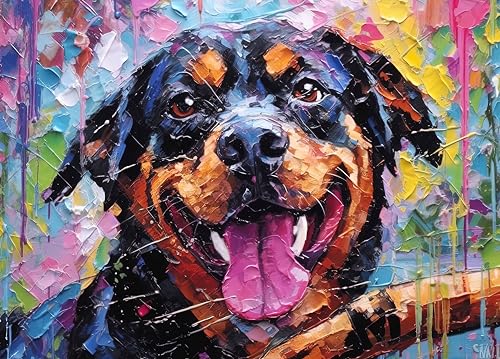 Puzzles für Erwachsene, 1000 Puzzles für Erwachsene, herausfordernde Puzzles, Puzzle-Spiel für das Ganze für Frauen, Geschenke für Männer, Thema: bemalter Hund von MOJIGE