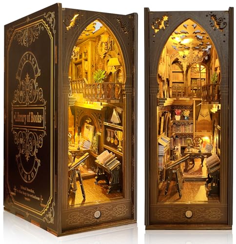 Book Nook Kit DIY Puppenhaus Holz, MOJINO Miniatur Haus Kit Buch Ecke Miniatur Kit Für Erwachsene Teens, 3D Holzpuzzle Bücherecke Bücherregaleinsatz Kits Mit Sensor Led Licht Book Nook Kit DIY Puppenhaus Holz, MOJINO Miniatur Haus Kit Buch Ecke Miniatur Kit Für Erwachsene Teens, 3D Holzpuzzle Bücherecke Bücherregaleinsatz Kits Mit Sensor Led Licht von MOJINO
