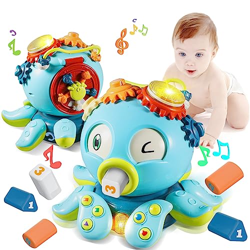 MOJINO Baby Spielzeug ab 1 Jahr Lernspielzeug Sensorik Motorikspielzeug ab 18 Monate Krabbelrolle Musikalische Spielzeuge Kinderspielzeug ab 1 2 Jahre Mädchen Junge von MOJINO