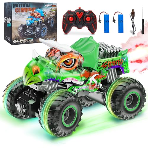 MOJINO Ferngesteuertes Auto, Monster RC Auto Truck für Kinder Jungen Alter von 6 7 8 9 10 Jahren, Dinosaurier Spielzeug, Geschenk für Jungen Mädchen 1:16 All Terrain RC Drift Auto, Grün MOJINO Ferngesteuertes Auto, Monster RC Auto Truck für Kinder Jungen Alter von 6 7 8 9 10 Jahren, Dinosaurier Spielzeug, Geschenk für Jungen Mädchen 1:16 All Terrain RC Drift Auto, Grün von MOJINO