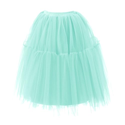 MOKBAY Karnevalskostüme Damen Vintage Tutu Damen Party Cosplay Röcke Fashion Karneval Unterrock Damen 80er Halloween Kostüme Für Erwachsene mintgrün One Size 131 von MOKBAY