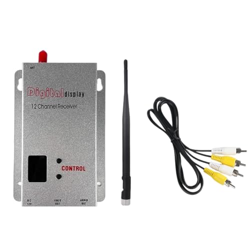 MOLERRI 1,2,5 W FPV VRX-Empfänger + Antenne 12 CH 1500 Mw Audio-Video-Empfänger für Langstrecken-FPV-Drohnen-RC-Modell von MOLERRI