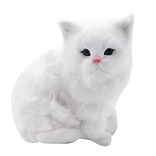 MOLERRI Realistische SüßE Simulation GefüLlte PlüSch WeißE Persische Katzen Spielzeug Katze Puppen Tisch Dekor Kinder MäDchen von MOLERRI