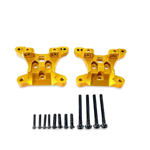 MOLERRI Universal-Stoßdämpferhalterung Aus Aluminiumlegierung Vorne und Hinten für SCY1/16 16101 16102 16103 16101PRO RC-Auto-Upgrade-Teile Ersatzteile Gold von MOLERRI