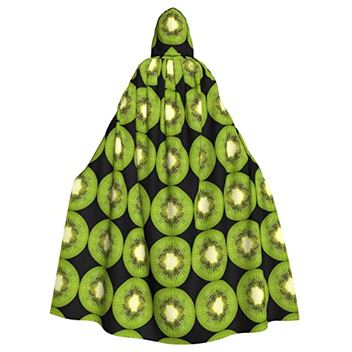 MOLIAE Kiwi Slice bedruckter Unisex-Erwachsene langer Kapuzenumhang für Halloween Karneval Cosplay Kostüme Hexenkostüm von MOLIAE