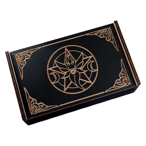 MOLKASIA Tarot Box zum Drücken, Astrologie, Schmuckkästchen, Holz, Tarotkarten-Aufbewahrungskoffer zum Erzählen von Hexen, Dekoration von MOLKASIA