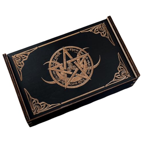 MOLKASIA Tarot Box zum Drücken, Astrologie, Schmuckkästchen, Holz, Tarotkarten-Aufbewahrungskoffer zum Erzählen von Hexen, Dekoration von MOLKASIA