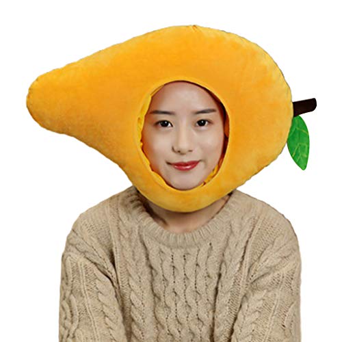 MOLKASIA for Creative Mangos Shape Plush Hat Funny Fruit Stuffed Headgear Cosplay Party von MOLKASIA