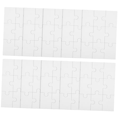 10 Blatt Blanko Puzzle Bemalbare Puzzles Rechteckig Weiß Puzzle Bemalbar Beschreibbar DIY Bastelbedarf Bastelbedarf Puzzle Rohlinge Zeichenpuzzles Holz Beige MOLUCKFU von MOLUCKFU