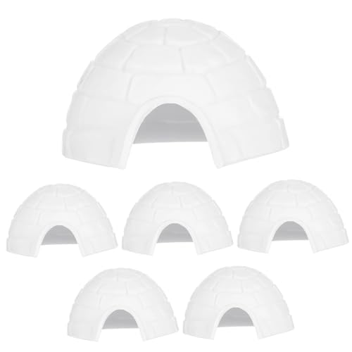 6St Iglu-Modell kinderspielzeug Kinder Spielzeug Educational Toys Miniaturgarten Iglu-Figuren Miniatur-Iglu Tiere spielzeuge Iglu-Ornamente Figuren für Kleinkinder Plastik Weiß MOLUCKFU von MOLUCKFU