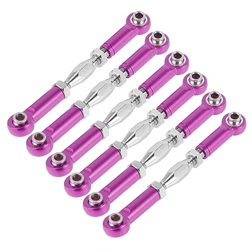 6St RC Auto Stangengestänge rc Lenkstange vorne hinten Auto spannschloss Stange Rennwagen Spurstangen Camber-Links RC-Stab Spannschlossstange Stangengestänge für LKW Violett MOLUCKFU von MOLUCKFU