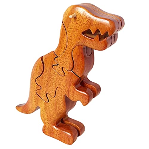 Holzpuzzle für kinderspielzeug Motorikspielzeug Pädagogisches Jungs Dinosaurier- Spleißen von Dinosauriern Lernspielzeug hölzern Brown MOLUCKFU von MOLUCKFU