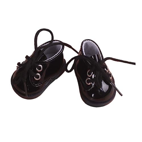 MOLUCKFU 1 Mini Schwarze Lederschuhe Zubehör zur Herstellung von Puppenspielzeug Zubehör für Mädchenpuppen Kinder kindergeschenke Miniaturpuppenschuhe Miniatur-Schuhe Stoff von MOLUCKFU