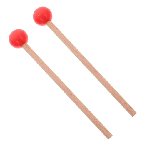 MOLUCKFU Zungentrommel-Sticks-Set 2 Stück Marimba-Schlägel musikalische Trommelstöcke für Anfänger Jungen und Mädchen Erwachsene Übungs-Percussion-Teile rote Farbe von MOLUCKFU