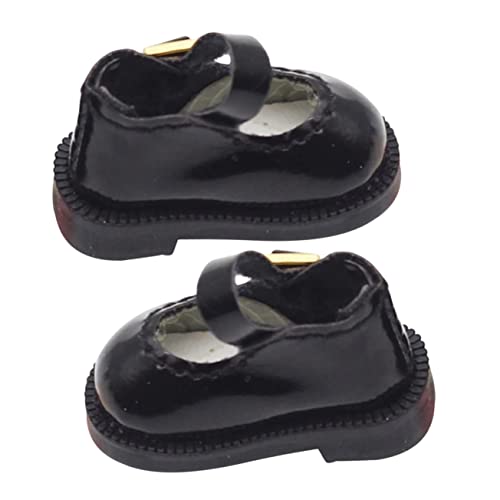 MOLUCKFU 1 Puppenschuhe kindergeschenke Puppen Bastelset Puppen Schuhe DIY Puppen Zubehör Stoffschuhe Mini-Szenen-Requisiten Mini-Hausschuhe-Ornamente Black von MOLUCKFU