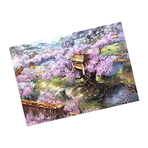 MOLUCKFU Orientalische Kirschblüte 1000-teiliges Holzpuzzle Dekoratives Puzzlespielzeug für Zu Hause von MOLUCKFU