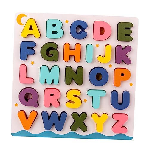 MOLUCKFU 1 Satz Alphabetblöcke Puzzlespielzeug ABC Puzzlebrett Kinderspielzeug 3D Buchstabenrätsel Für Kleinkinder Zahlenrätsel Für Kleinkinder Kinderblöcke Bausteine ​​Für Kinder von MOLUCKFU