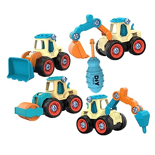 MOLUCKFU Kids Toys 1 Satz Bagger Spielzeug Transportfahrzeug Spielzeugautos Für Kleinkinder Fahrzeug Spielzeug Zusammenbauen Konstruktionsspielzeug Für Kinder Baufahrzeug Spielzeug Plastik von MOLUCKFU