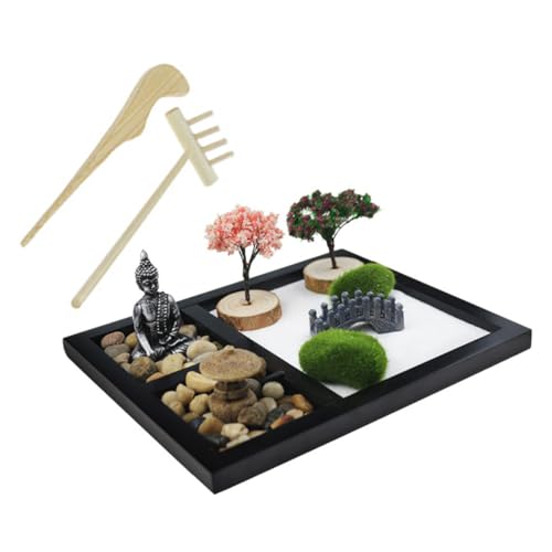 MOLUCKFU 1 Satz Buddha Bild meditieren Geschenkidee The Craft yogatasche Mini-Gartendekoration modern Pflanzendekor Meditationszubehör Tischplatte Haushaltskunst Sandkasten Tischschmuck MDF von MOLUCKFU