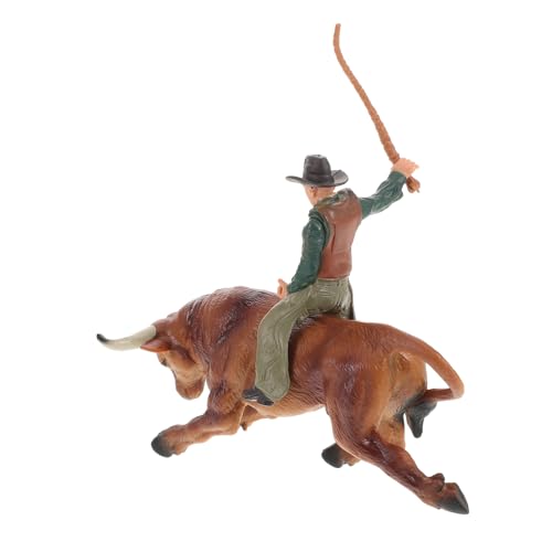 MOLUCKFU 1 Satz Cowboy-Modell Stierfigur Cowboy-kostüm Stier-Action-Figur Stütze Kuh Spielzeug Dekorative Stierstatue Stierdekoration Bullenhandwerk Bullenmodell Stier-Statue Harz von MOLUCKFU